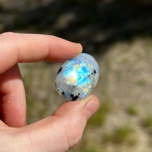 Load image into Gallery viewer, Rainbow Moonstone with Tourmaline Cabochon G