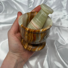 Load image into Gallery viewer, Banded Calcite Mortar and Pestle B