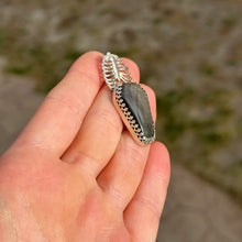 Load image into Gallery viewer, “Till We’re Bones” Sterling Silver Obsidian Necklace
