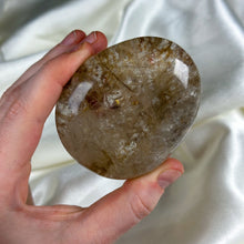 Load image into Gallery viewer, Beautiful Rutilated Lodolite Lens (Half Polished)