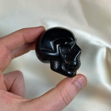 Load image into Gallery viewer, Midnight Lace Obsidian Skull Carving B
