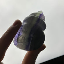 Load image into Gallery viewer, B-Grade Large Rainbow Fluorite Shell Carving D