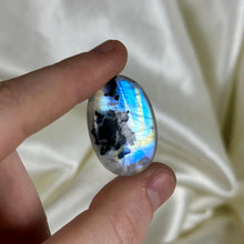Load image into Gallery viewer, Rainbow Moonstone with Tourmaline Cabochon F