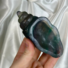 Load image into Gallery viewer, B-Grade Large Rainbow Fluorite Shell Carving I