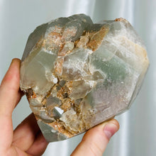 Load image into Gallery viewer, XL Lithium x Chlorite Quartz Partially Polished “Heart” Cluster (1lb 1.5oz)