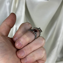 Load image into Gallery viewer, Adjustable Vampy Garnet Sterling Silver Rings