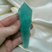 Load image into Gallery viewer, “Baja Blast” Fluorite Wand Carving