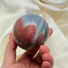 Load image into Gallery viewer, XL “Eyeball” Polychrome Jasper Sphere (12oz)