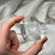 Load image into Gallery viewer, Faceted Clear Quartz Heart Carving with Chlorite Phantoms (84g)