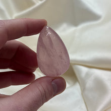 Load image into Gallery viewer, Gemmy Star Rose Quartz Drilled Teardrop Carving C