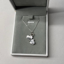 Load image into Gallery viewer, Sterling Silver Puffy Hearts Necklace (The Sterling Collection Release 001)
