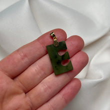 Load image into Gallery viewer, Genuine Nephrite Jade “E” Pendant A