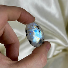 Load image into Gallery viewer, Rainbow Moonstone with Tourmaline Cabochon G