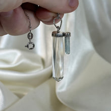 Load image into Gallery viewer, Sterling Silver AAA Clear Quartz with Blue Tourmaline Pendant