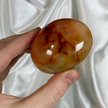 Load image into Gallery viewer, Carnelian Palmstone with Red Dendrites
