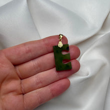 Load image into Gallery viewer, Genuine Nephrite Jade “E” Pendant B