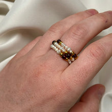 Load image into Gallery viewer, Wraparound Pearl + Garnet Beaded Rings