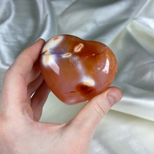 Load image into Gallery viewer, Carnelian x Orca Agate Heart Carving
