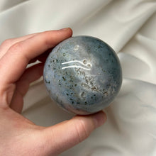 Load image into Gallery viewer, Dusty Baby Blue Sea Jasper Sphere