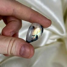 Load image into Gallery viewer, Rainbow Moonstone with Tourmaline Cabochon K