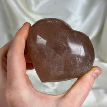 Load image into Gallery viewer, Mauve Star Rose Quartz Heart Carving