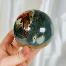 Load image into Gallery viewer, XL Polychrome Jasper Sphere (1.5lbs)