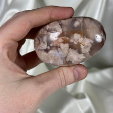 Load image into Gallery viewer, Chunky Blue-Based Flower Agate Palmstone