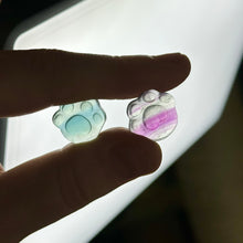 Load image into Gallery viewer, Rainbow Fluorite Pawprint Carvings