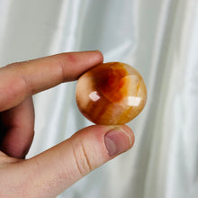 Load image into Gallery viewer, Peachy Carnelian x Orca Agate Pebble Palm