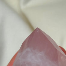 Load image into Gallery viewer, Rose Quartz Faceted Flame Carving D (Imperfect)
