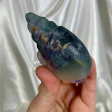 Load image into Gallery viewer, B-Grade Large Rainbow Fluorite Shell Carving G