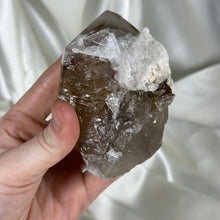 Load image into Gallery viewer, Unpolished 11.3oz Raw Honey Citrine with a Smoky Phantom, Black Tourmaline and Golden Mica