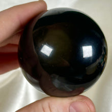 Load image into Gallery viewer, Peachy Sunset Rainbow Obsidian Sphere