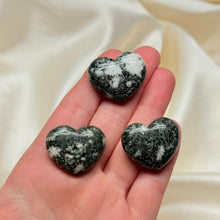 Load image into Gallery viewer, Bluestone aka Preseli Spotted Dolerite Heart Carvings from Wales