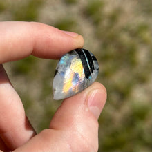 Load image into Gallery viewer, Rainbow Moonstone with Tourmaline Cabochon M