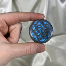 Load image into Gallery viewer, Sky Blue Labradorite Sun Moon Carving