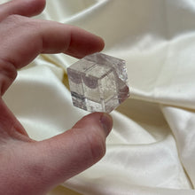Load image into Gallery viewer, Rainbow-Filled Clear Quartz Cube Carving A