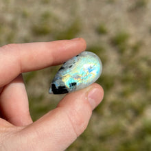 Load image into Gallery viewer, Rainbow Moonstone with Tourmaline Cabochon B