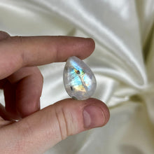 Load image into Gallery viewer, Rainbow Moonstone with Tourmaline Cabochon L