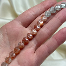 Load image into Gallery viewer, Aquamarine and Sunstone Heart Bracelet (adjustable 7”-8.5”)