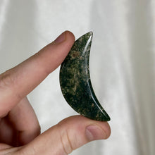 Load image into Gallery viewer, Moss Agate Moon Carving F