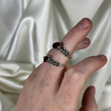 Load image into Gallery viewer, Adjustable Vampy Garnet Sterling Silver Rings