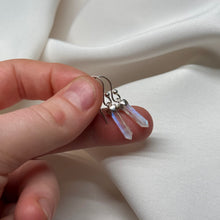 Load image into Gallery viewer, Sterling Silver Rainbow Moonstone Dangle Earrings B