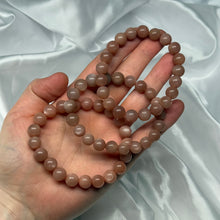 Load image into Gallery viewer, Peach Moonstone Stretch Bracelet 7” wrist