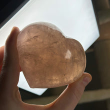Load image into Gallery viewer, Mauve Star Rose Quartz Heart Carving