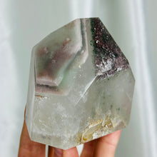 Load image into Gallery viewer, Lithium x Chlorite Quartz Partially Polished Tower F (15.2oz)