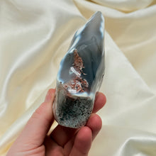 Load image into Gallery viewer, Unique Orca Agate Flame with Pink Moss Agate