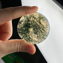 Load image into Gallery viewer, Moss Agate Disc Carving A