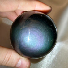 Load image into Gallery viewer, Sea Witch Rainbow Obsidian Sphere