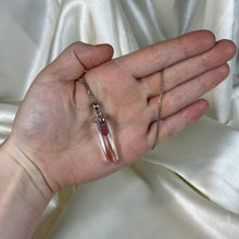 Load image into Gallery viewer, Sterling Silver AAA Clear Quartz with Pink Tourmaline Pendant